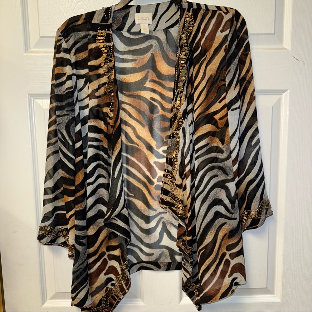 Chicos size 3 animal print‎ duster